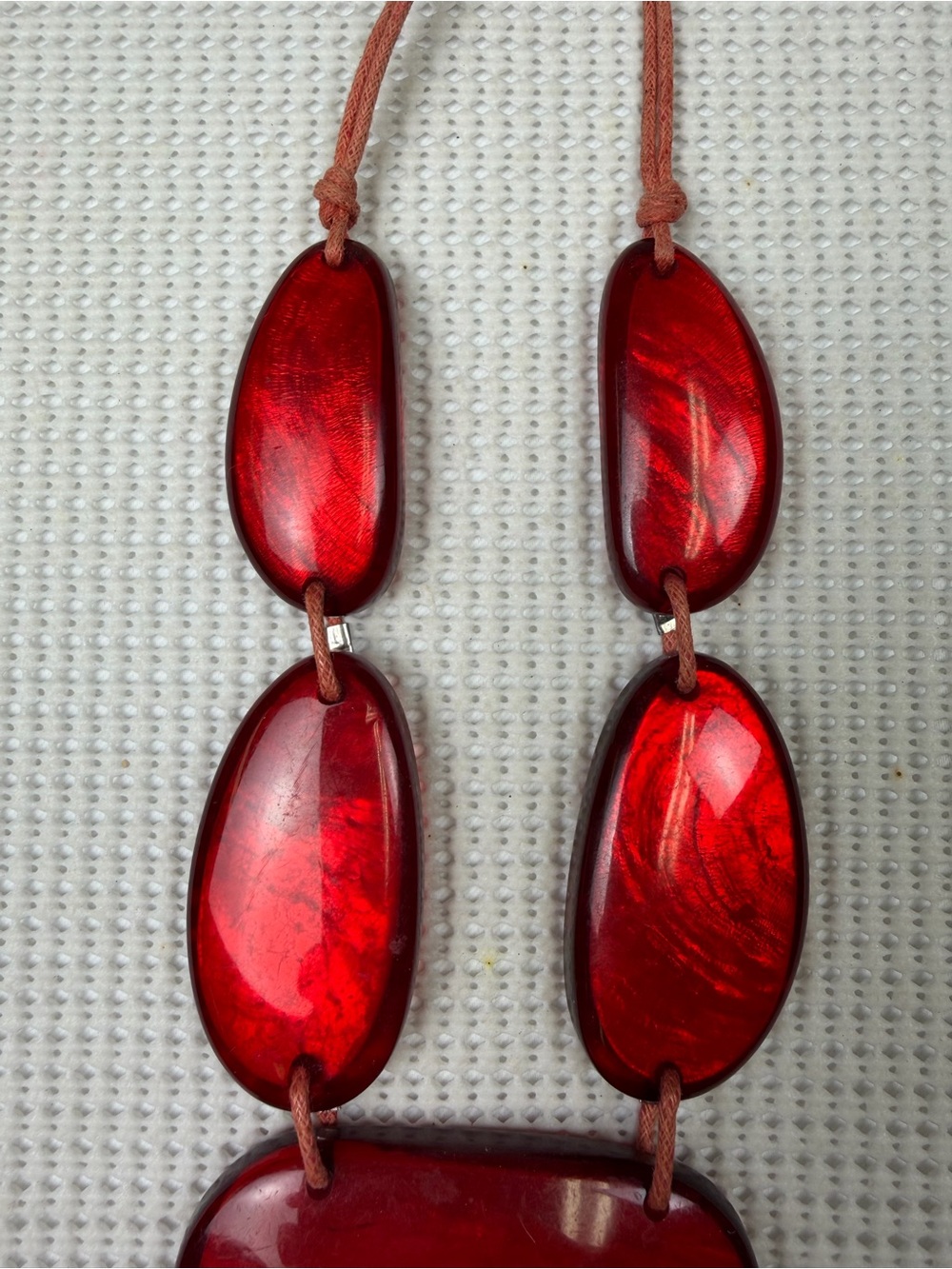 Bold Red Statement Acrylic/ Resin Necklace - Picture 4 of 13